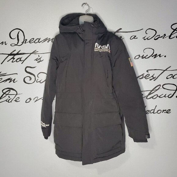 H&M Divided NASA Padded Hooded Long Jacket, S - Picture 1 of 12